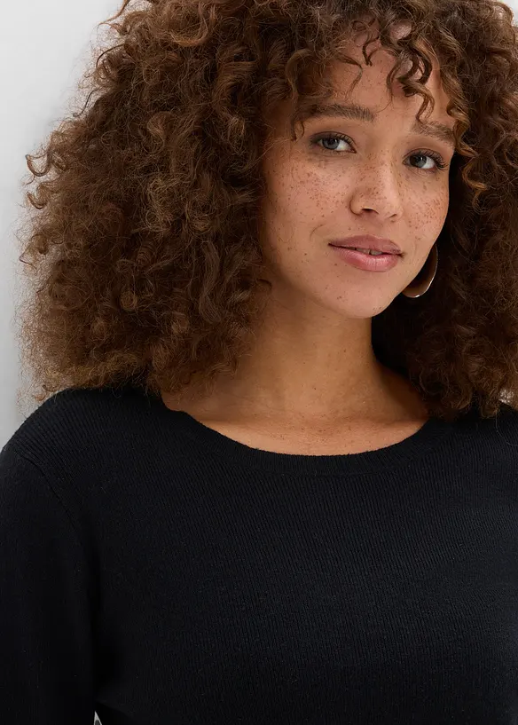 T-shirt en maille &agrave; base contrastante, bonprix