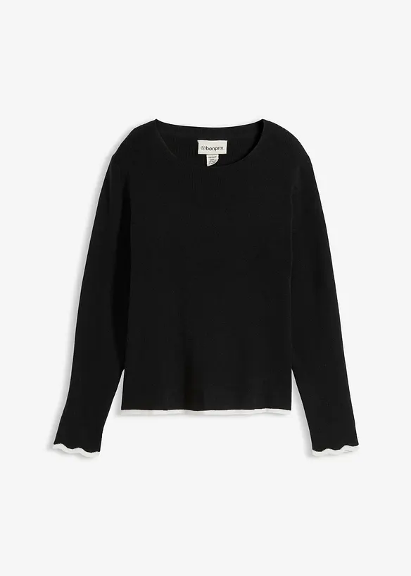 T-shirt en maille &agrave; base contrastante, bonprix