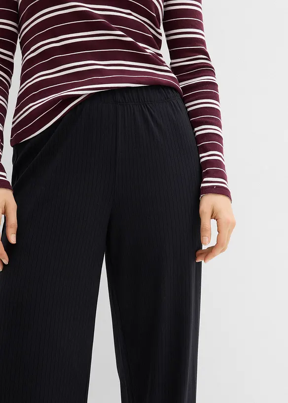 Lot de 2&nbsp;pantalons en jersey c&ocirc;tel&eacute;, bonprix