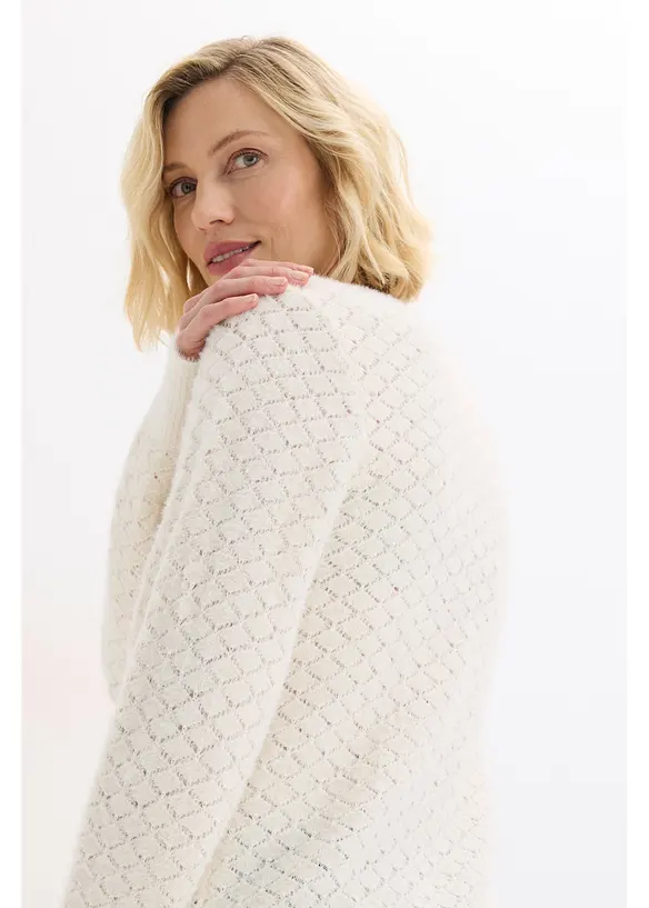 Pull ajour&eacute; avec fil peluche, bonprix