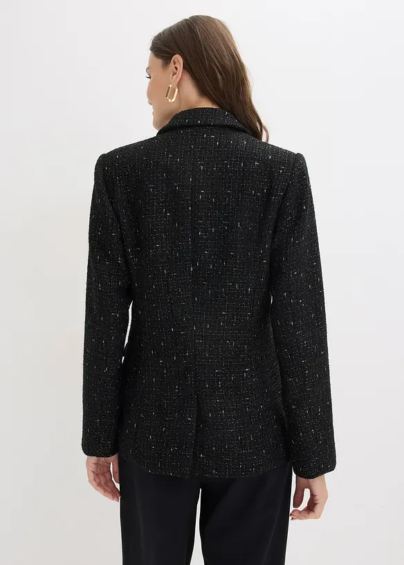 Blazer en maille bouclette &agrave; boutonnage double, bonprix