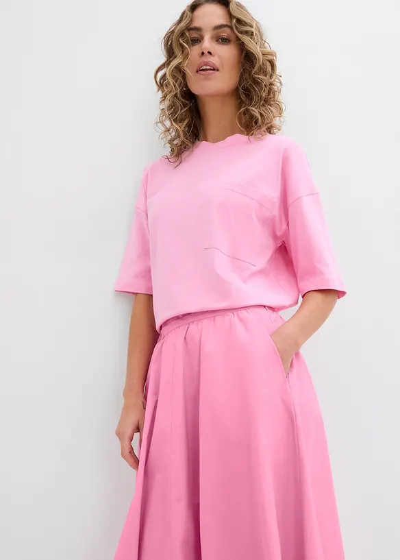 Jupe midi en coton extensible, bonprix