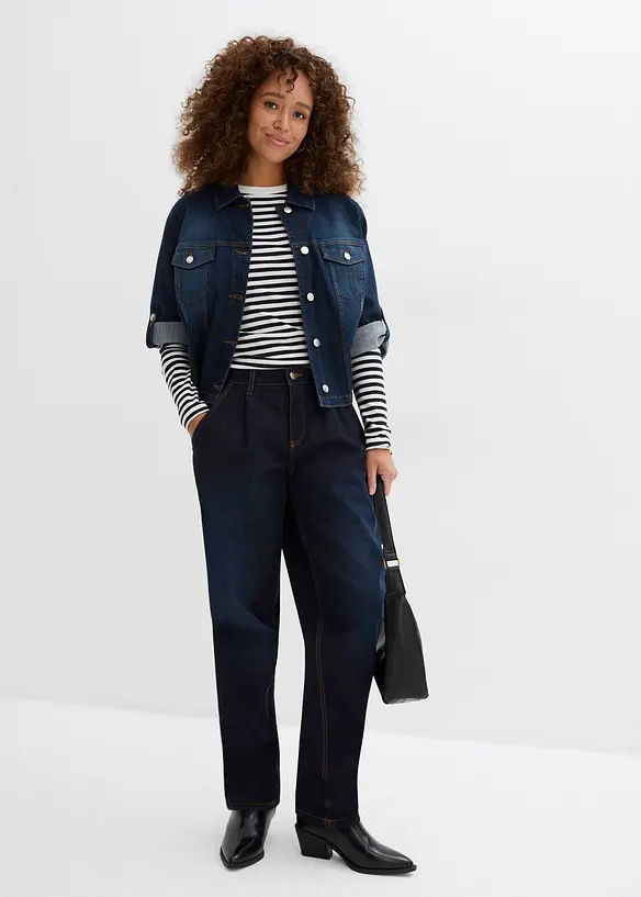 Jean Barrel, taille mi-haute, extensible, bonprix