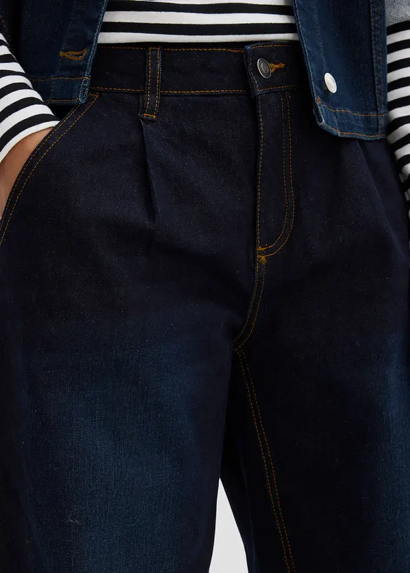 Jean Barrel, taille mi-haute, extensible, bonprix