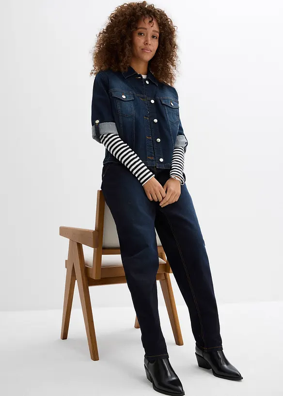 Jean Barrel, taille mi-haute, extensible, bonprix