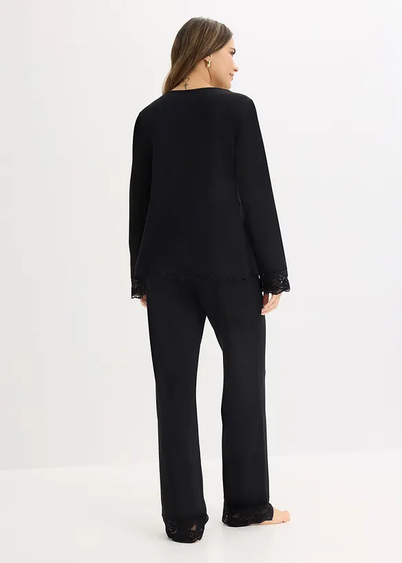 Pyjama &agrave; empi&egrave;cement en dentelle, bonprix