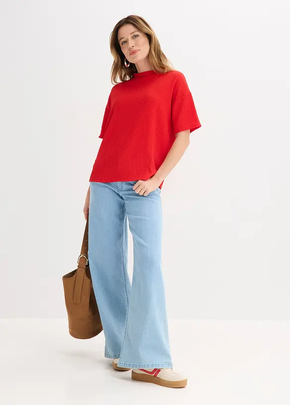 T-shirt en cr&ecirc;pe textur&eacute;, bonprix