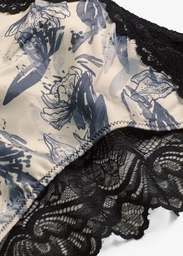 Slip en satin imprim&eacute;, bonprix