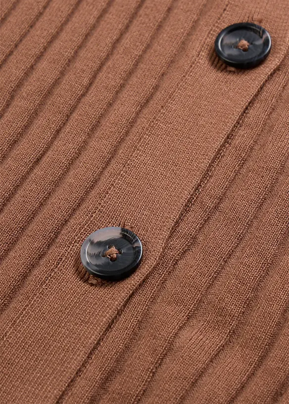 Gilet sans manches en maille c&ocirc;tel&eacute;e, bonprix