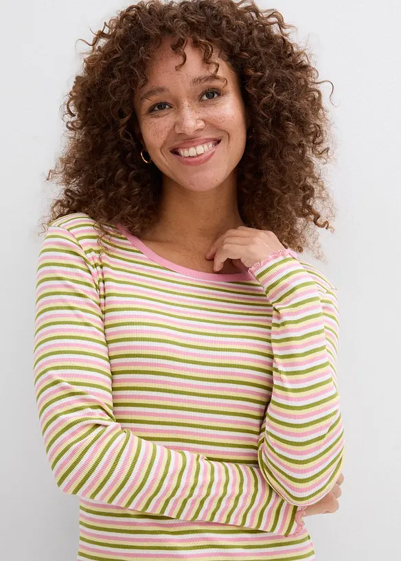 T-shirt ray&eacute; en coton c&ocirc;tel&eacute;, bonprix