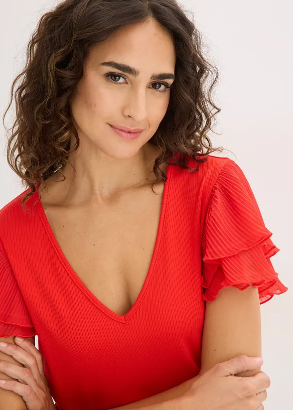 T-shirt &agrave; volants, bonprix