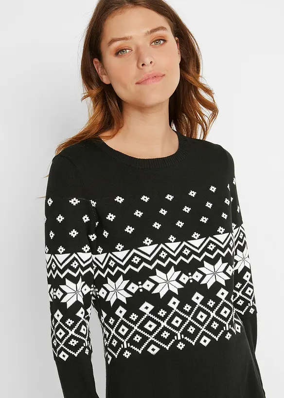 Robe en maille &agrave; motif norv&eacute;gien, bonprix