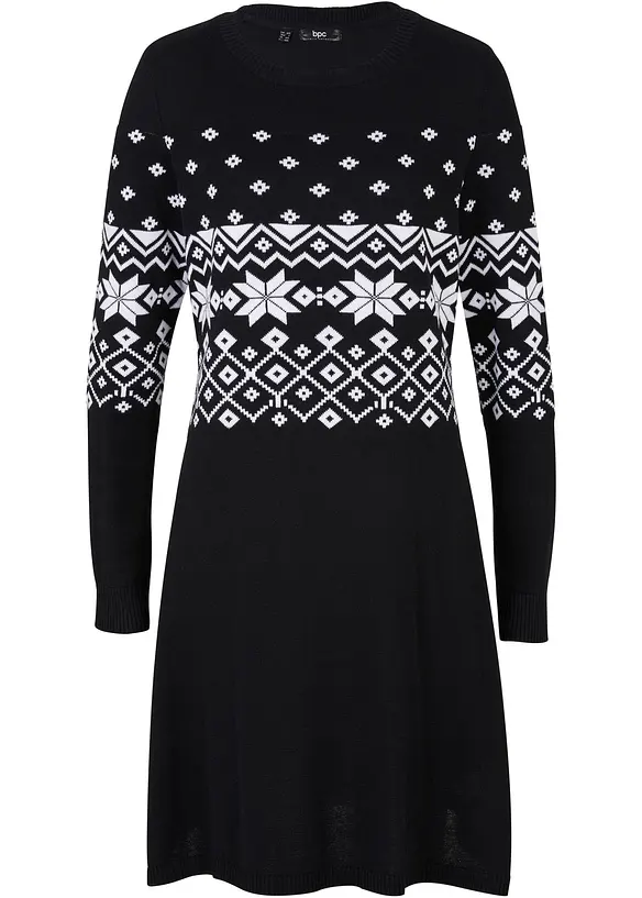Robe en maille &agrave; motif norv&eacute;gien, bonprix