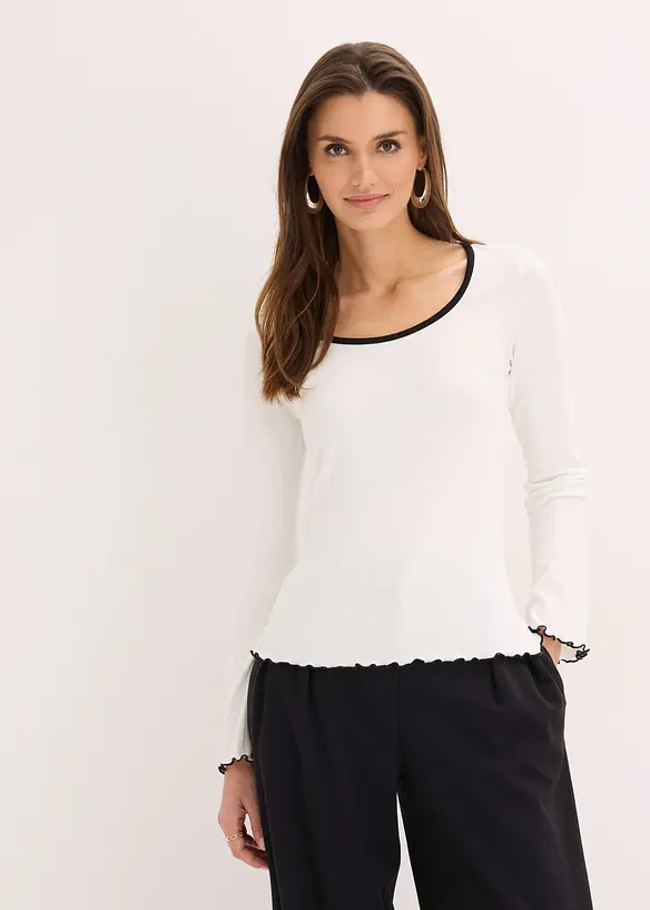 T-shirt manches longues c&ocirc;tel&eacute;, bonprix