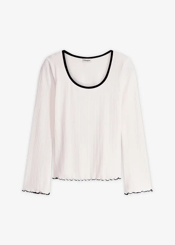 T-shirt manches longues c&ocirc;tel&eacute;, bonprix