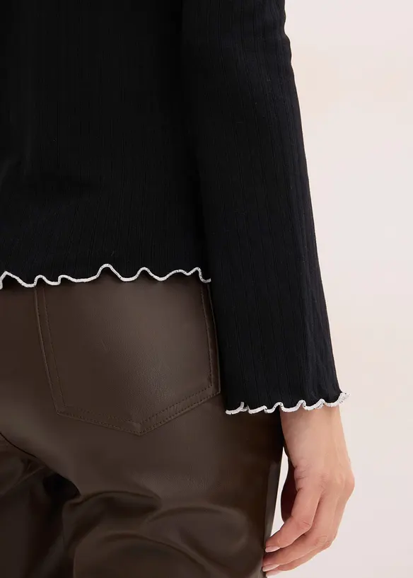 T-shirt manches longues c&ocirc;tel&eacute;, bonprix