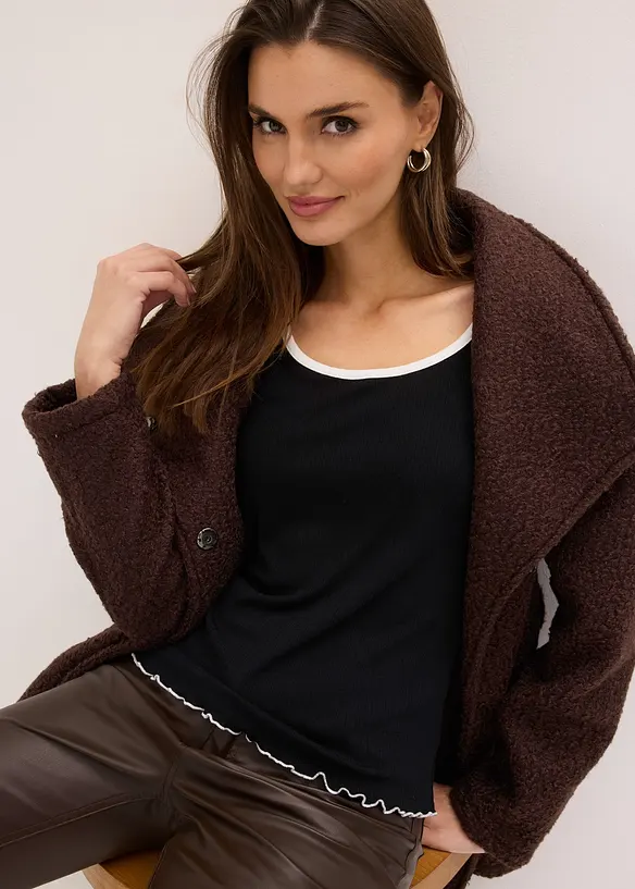 T-shirt manches longues c&ocirc;tel&eacute;, bonprix