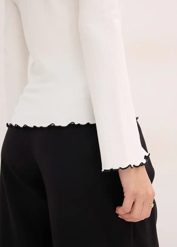 T-shirt manches longues c&ocirc;tel&eacute;, bonprix