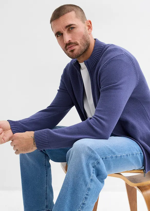 Gilet en fine maille 100% coton, bonprix