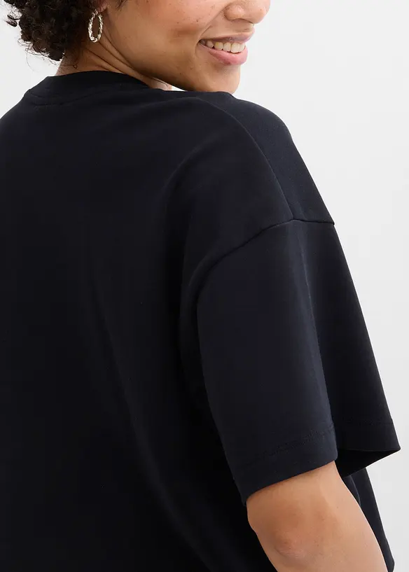 T-shirt court et oversize en coton &eacute;pais, bonprix