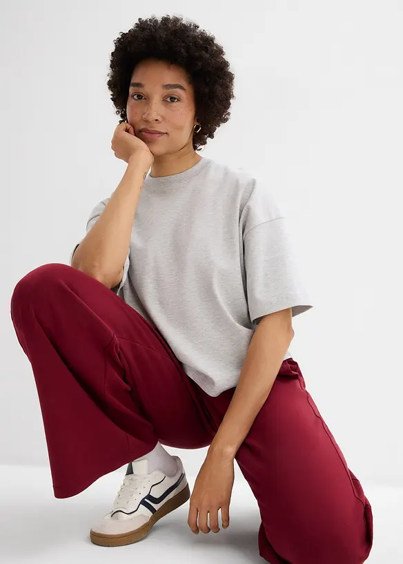 T-shirt court et oversize en coton &eacute;pais, bonprix