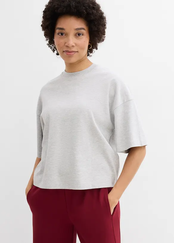 T-shirt court et oversize en coton &eacute;pais, bonprix