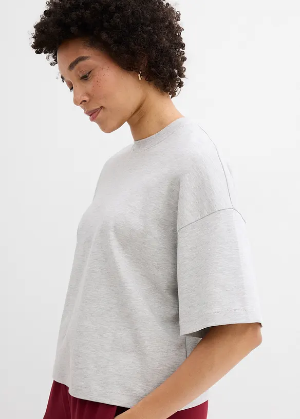 T-shirt court et oversize en coton &eacute;pais, bonprix