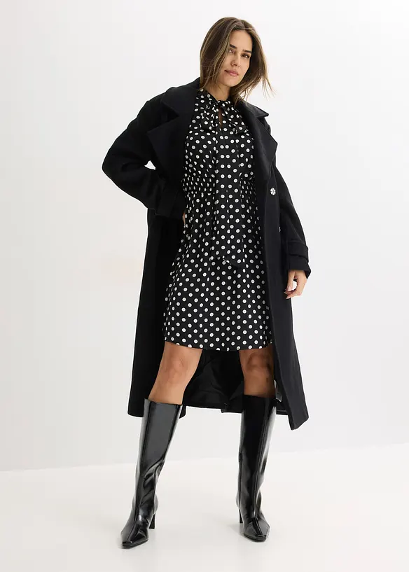 Robe &agrave; col lavalli&egrave;re en satin fluide, bonprix