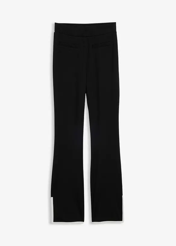 Pantalon en Punto di Roma avec fentes contrastantes, bonprix