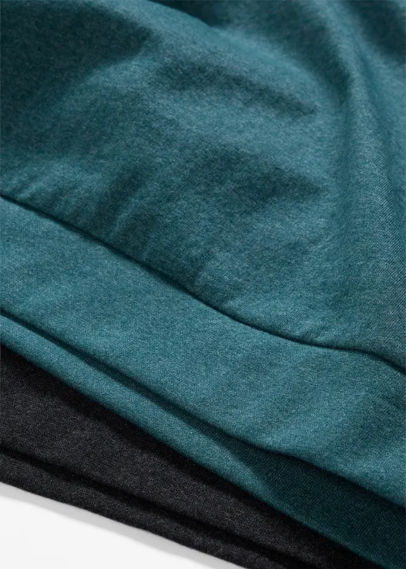 Lot de 2 sweats doux en coton m&eacute;lang&eacute;, bonprix