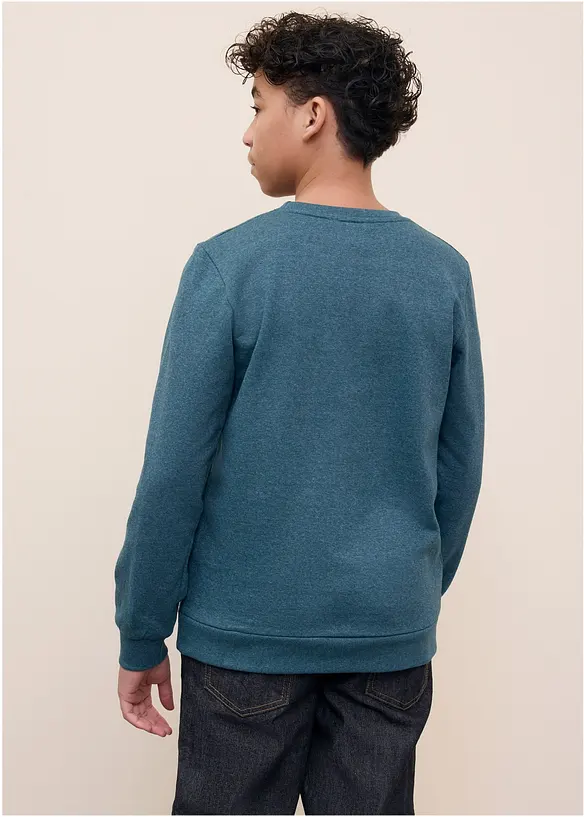 Lot de 2 sweats doux en coton m&eacute;lang&eacute;, bonprix