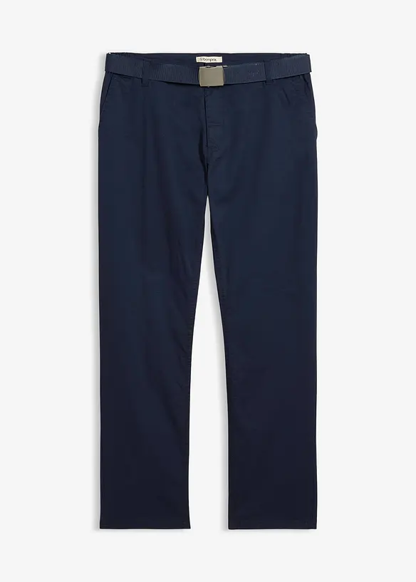 Pantalon chino regular avec ceinture, taille &eacute;lastiqu&eacute;e, droit, bonprix