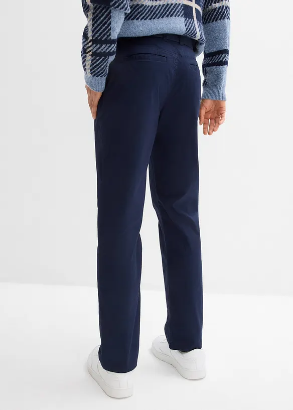 Pantalon chino regular avec ceinture, taille &eacute;lastiqu&eacute;e, droit, bonprix