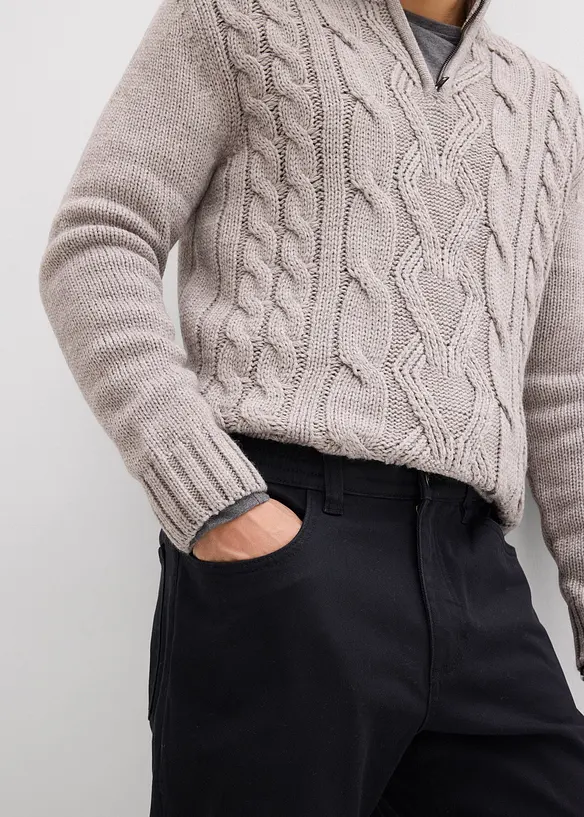 Pantalon extensible loose &agrave; taille &eacute;lastiqu&eacute;e, droit, bonprix