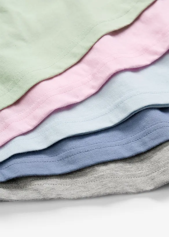 Lot de 5 T-shirts manches longues 100% coton, bonprix