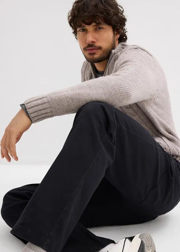 Pantalon extensible loose &agrave; taille &eacute;lastiqu&eacute;e, droit, bonprix