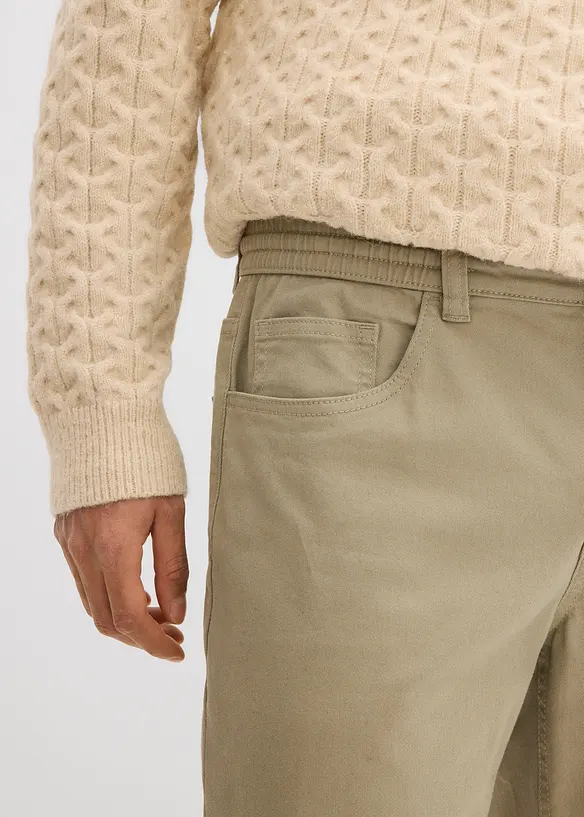 Pantalon extensible loose taille &eacute;lastiqu&eacute;e, droit, bonprix