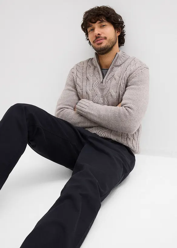 Pantalon extensible loose &agrave; taille &eacute;lastiqu&eacute;e, droit, bonprix