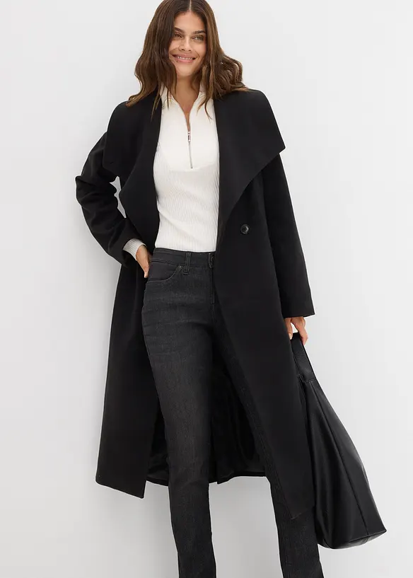 Jean droit taille mi-haute, extensible, bonprix