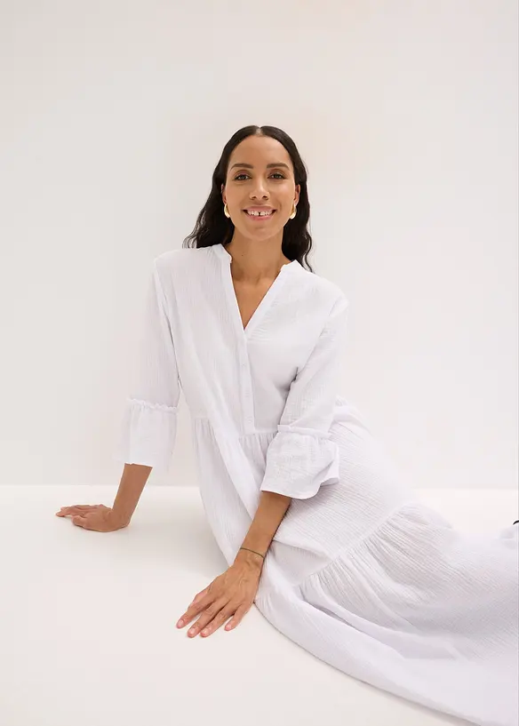 Robe longue en gaze de coton douce, bonprix