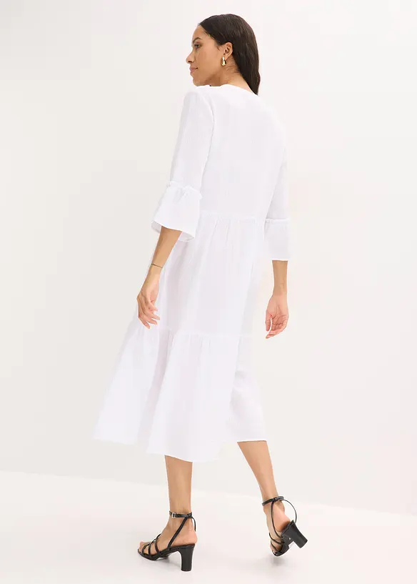 Robe longue en gaze de coton douce, bonprix