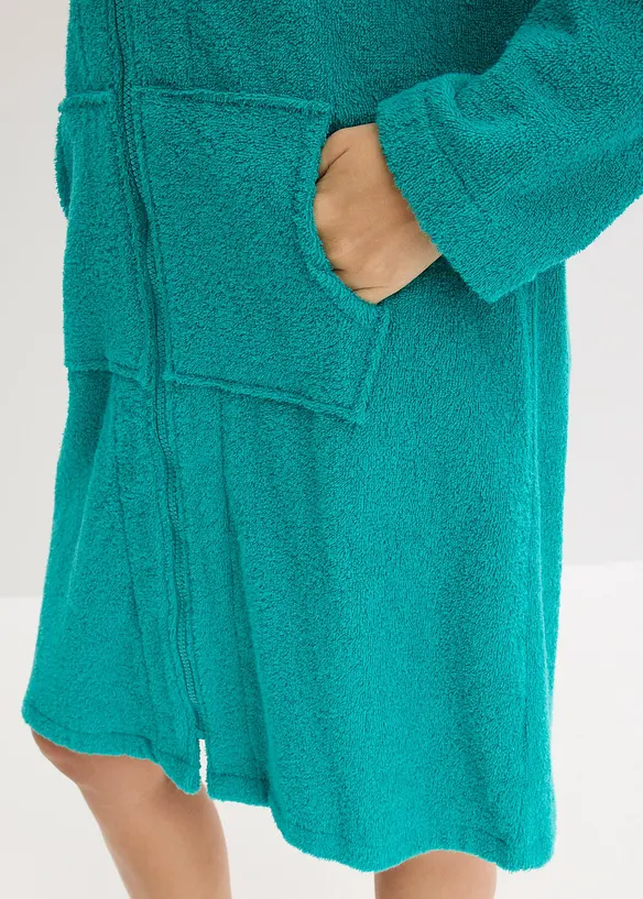 Peignoir en &eacute;ponge de coton avec fermeture zipp&eacute;e, bonprix