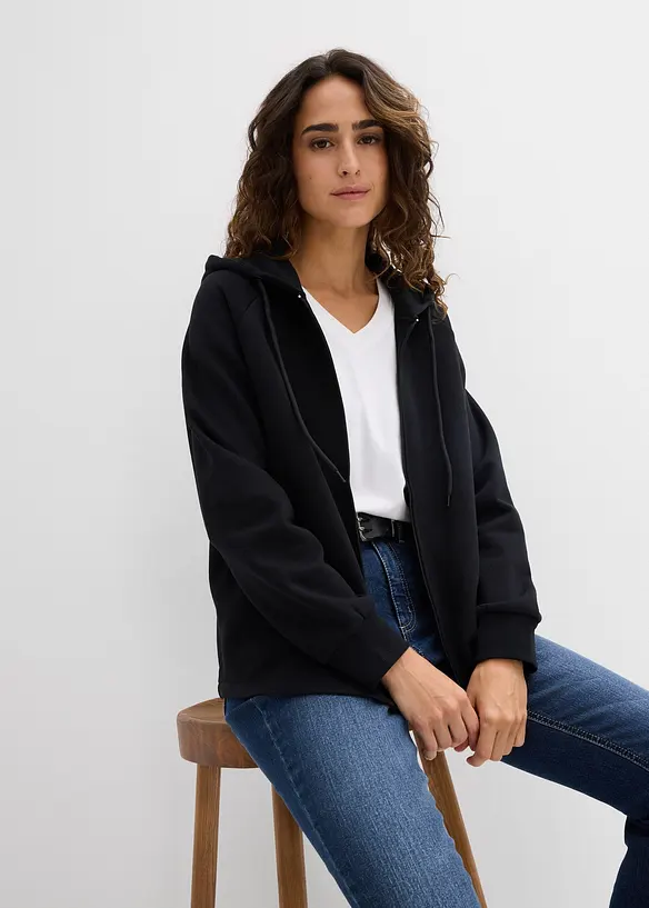 Sweat zipp&eacute; 100% coton, bonprix