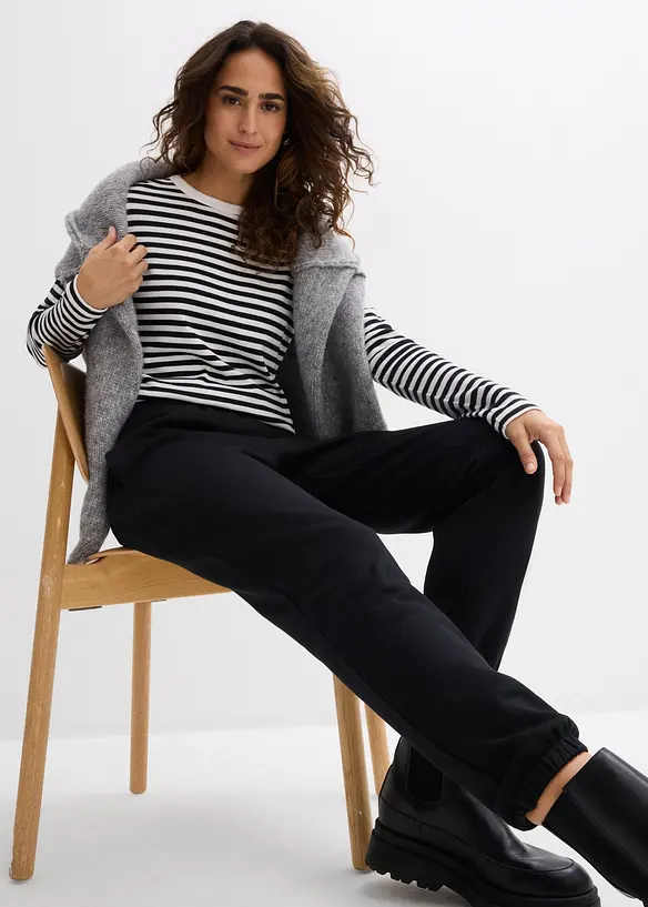 Lot de 2 pantalons sweat 100% coton, bonprix