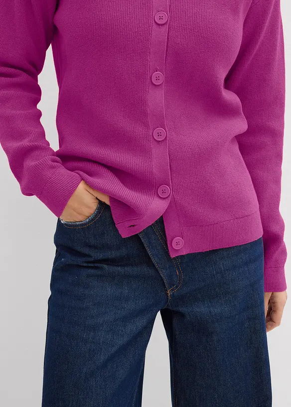 Gilet en fine maille, col rond, bonprix