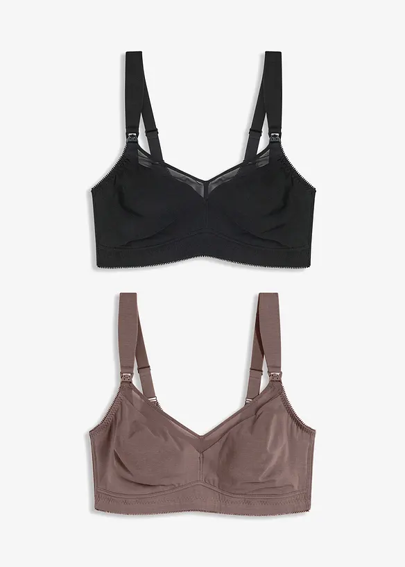 Lot de 2 soutiens-gorge d&rsquo;allaitement coton sans armatures, bonprix