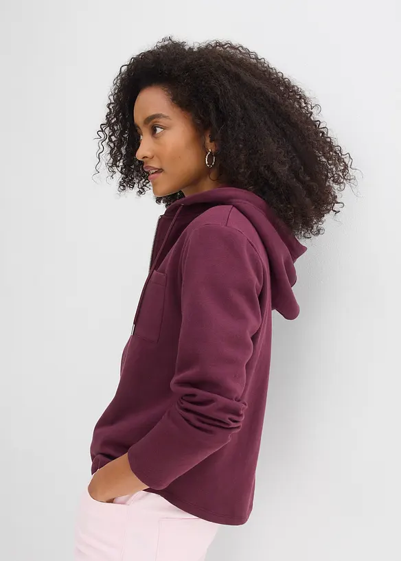 Sweat zipp&eacute; &agrave; capuche avec polyester recycl&eacute;, bonprix