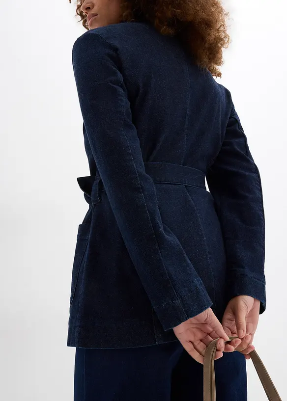 Veste en jean avec ceinture, bonprix
