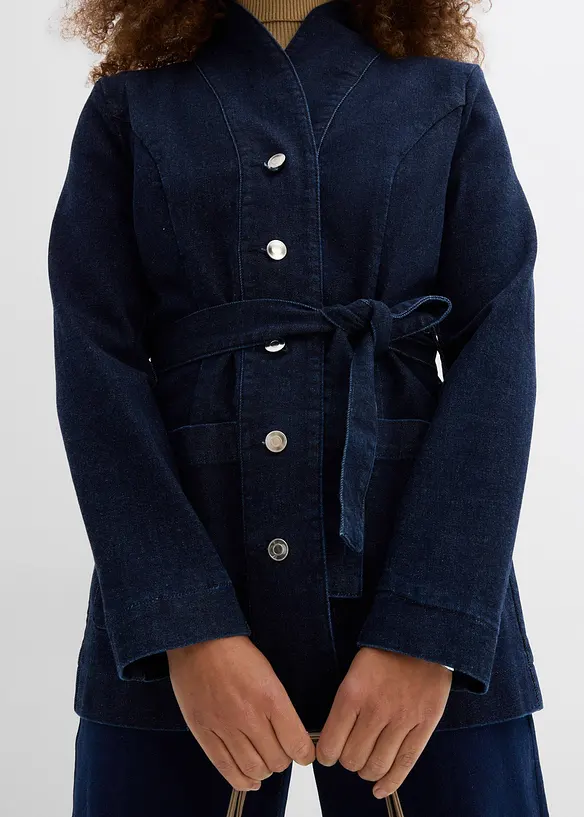 Veste en jean avec ceinture, bonprix