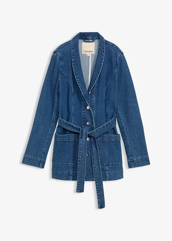 Veste en jean avec ceinture, bonprix